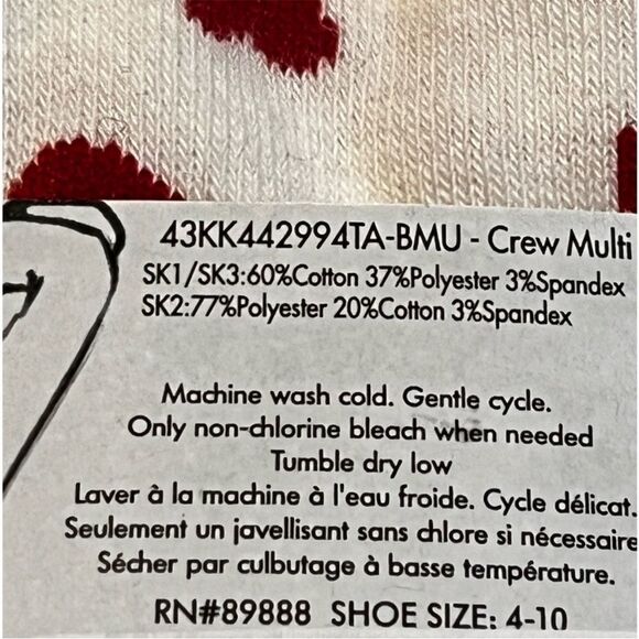 Kate Spade York 3 Pack Of Valentine’s Day Socks-true NWT Sz 4-10 - Picture 5 of 6